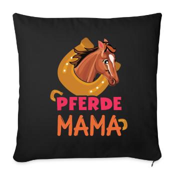 Chevaux Maman Beaux Souvenirs - Housse de coussin décorative 45 x 45 cm - noir - Devant