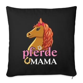 Chevaux Maman Fierté Look Créatif - Housse de coussin décorative 45 x 45 cm - noir - Devant