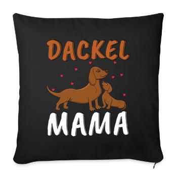 Aimant Teckel Maman Illustration - Housse de coussin décorative 45 x 45 cm - noir - Devant