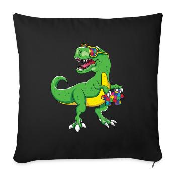 Autism Dinosaur Puzzle Cool - Sofa pillowcase 17,3'' x 17,3'' (45 x 45 cm) - black - Front