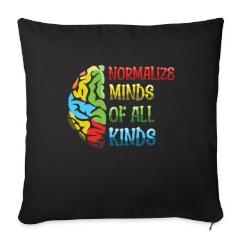 Autism Acceptance: Normalize Minds Of All Kinds - Sofa pillowcase 17,3'' x 17,3'' (45 x 45 cm) - black - Front