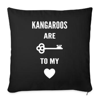 Kangaroos are the key to my heart - Housse de coussin décorative 45 x 45 cm - noir - Devant