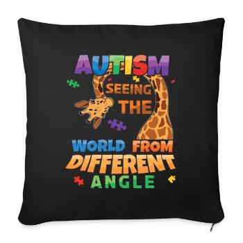 Autism See the world from a different perspective - Sofa pillowcase 17,3'' x 17,3'' (45 x 45 cm) - black - Front