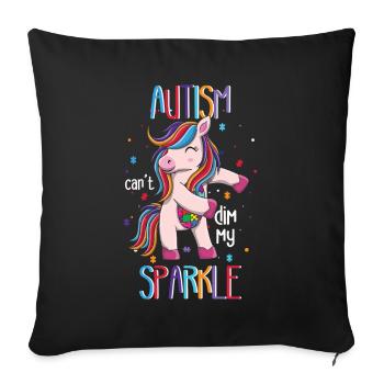 Autism Can't Dampen My Radiance Unicorn - Sofa pillowcase 17,3'' x 17,3'' (45 x 45 cm) - black - Front