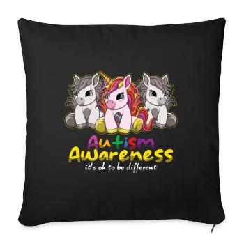 Autismus Awareness It's Ok To Be Different - Sofakissenbezug 45 x 45 cm - Schwarz - Vorne