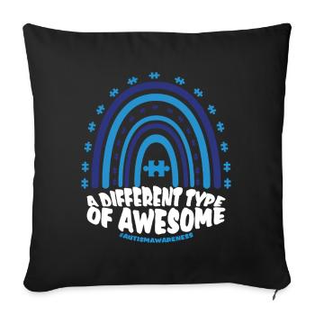 Autism - A Different Type Of Awesome - Sofa pillowcase 17,3'' x 17,3'' (45 x 45 cm) - black - Front