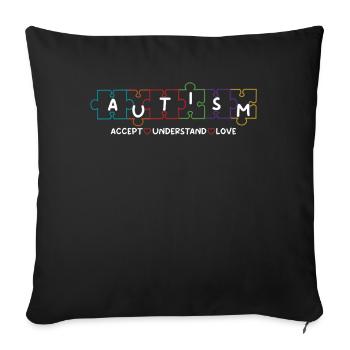 Autismus Akzeptieren Verstehen Lieben Puzzle - Sofakissenbezug 45 x 45 cm - Schwarz - Vorne