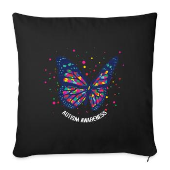 Autism Butterfly Puzzle Diversity Awareness - Sofa pillowcase 17,3'' x 17,3'' (45 x 45 cm) - black - Front