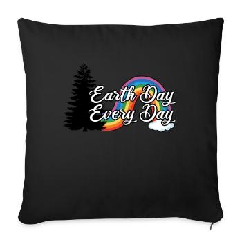 Earth Day Jeden Tag Natur Regenbogen - Sofakissenbezug 45 x 45 cm - Schwarz - Vorne