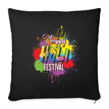 Happy Holi Festival Blaze of Colors Explosion - Sofa pillowcase 17,3'' x 17,3'' (45 x 45 cm) - black - Front