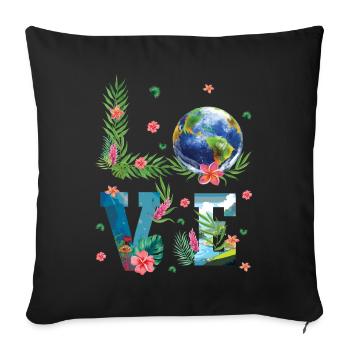 Love for Earth Day Nature - Sofa pillowcase 17,3'' x 17,3'' (45 x 45 cm) - black - Front