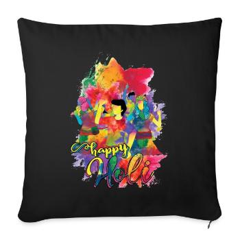 Happy Holi Festival Colorful Festival - Sofa pillowcase 17,3'' x 17,3'' (45 x 45 cm) - black - Front