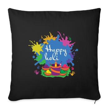 Happy Holi Colorful Holi Festival Joy - Sofa pillowcase 17,3'' x 17,3'' (45 x 45 cm) - black - Front