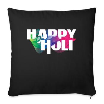 Happy Holi Festival Colorful Joy - Sofa pillowcase 17,3'' x 17,3'' (45 x 45 cm) - black - Front