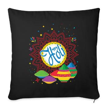 Happy Holi Festival Colorful Experience - Sofa pillowcase 17,3'' x 17,3'' (45 x 45 cm) - black - Front