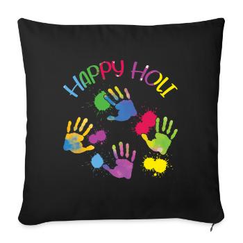 Happy Holi Colorful Holi Festival - Sofa pillowcase 17,3'' x 17,3'' (45 x 45 cm) - black - Front