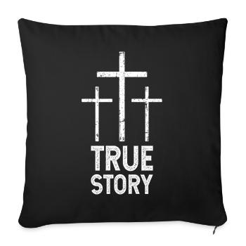Histoire vraie de Pâques Trois Croix Design - Housse de coussin décorative 45 x 45 cm - noir - Devant