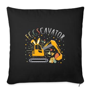 Ostern Eggscavator Bagger Eier - Sofakissenbezug 45 x 45 cm - Schwarz - Vorne
