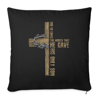 Easter God so loved the world He gave - Sofa pillowcase 17,3'' x 17,3'' (45 x 45 cm) - black - Front