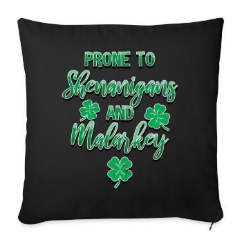 Manigances de la Saint-Patrick et Malarkey Fun - Housse de coussin décorative 45 x 45 cm - noir - Devant