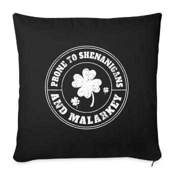 Saint-Patrick : Shamrock, manigances et Malarkey - Housse de coussin décorative 45 x 45 cm - noir - Devant