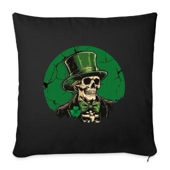 Saint Patrick's Day Skull with Top Hat - Sofa pillowcase 17,3'' x 17,3'' (45 x 45 cm) - black - Front