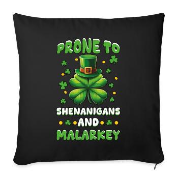 La Saint-Patrick sujette aux manigances et à la malarkey - Housse de coussin décorative 45 x 45 cm - noir - Devant