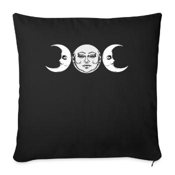 Ostara Moon Phases Mystic Art Design - Sofa pillowcase 17,3'' x 17,3'' (45 x 45 cm) - black - Front