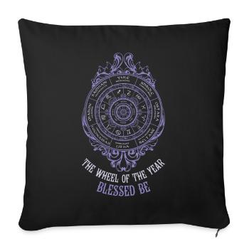 Ostara be the wheel of the year - Sofa pillowcase 17,3'' x 17,3'' (45 x 45 cm) - black - Front