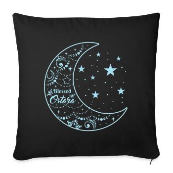 Ostara Moon and Stars Design - Sofa pillowcase 17,3'' x 17,3'' (45 x 45 cm) - black - Front