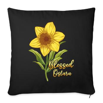 Ostara Daffodil Spring Floral Splendor - Sofa pillowcase 17,3'' x 17,3'' (45 x 45 cm) - black - Front
