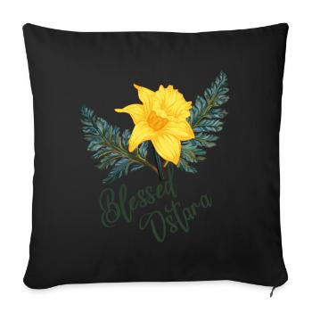 Ostara Flower Spring Nature - Sofa pillowcase 17,3'' x 17,3'' (45 x 45 cm) - black - Front