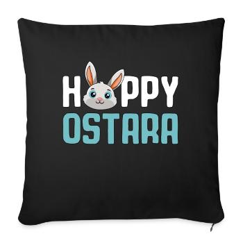 Cheerful Ostara Rabbit Motif - Sofa pillowcase 17,3'' x 17,3'' (45 x 45 cm) - black - Front