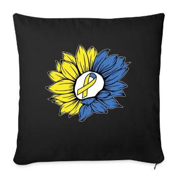 Down Syndrome Support Sunflower Band - Sofa pillowcase 17,3'' x 17,3'' (45 x 45 cm) - black - Front