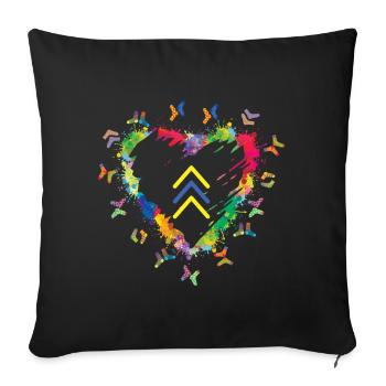 Colorful Socks Heart Down Syndrome Icon - Sofa pillowcase 17,3'' x 17,3'' (45 x 45 cm) - black - Front