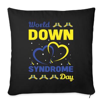 Héros de la Journée mondiale de la trisomie 21 - Housse de coussin décorative 45 x 45 cm - noir - Devant