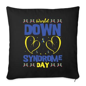 World Down Syndrome Day Design Socks - Sofa pillowcase 17,3'' x 17,3'' (45 x 45 cm) - black - Front