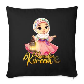 Aïd Mubarak Ramadan Kareem Illustration avec - Housse de coussin décorative 45 x 45 cm - noir - Devant