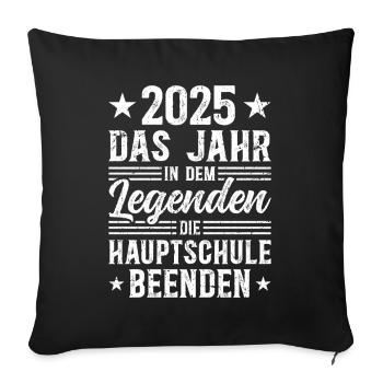 Secondary School Graduation 2025 Legend Leaves - Sofa pillowcase 17,3'' x 17,3'' (45 x 45 cm) - black - Front