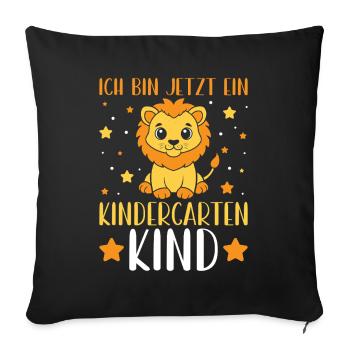 Enfants Maternelle Enfant Arc-en-ciel Fille - Housse de coussin décorative 45 x 45 cm - noir - Devant