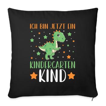 Enfants Maternelle Enfant Arc-en-ciel Fille - Housse de coussin décorative 45 x 45 cm - noir - Devant