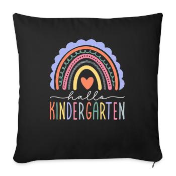 Hello Kindergarten Kindergarten Child Girl - Sofa pillowcase 17,3'' x 17,3'' (45 x 45 cm) - black - Front