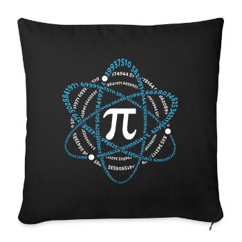 Pi Day Forme atomique Mathématiques Nombre Art - Housse de coussin décorative 45 x 45 cm - noir - Devant