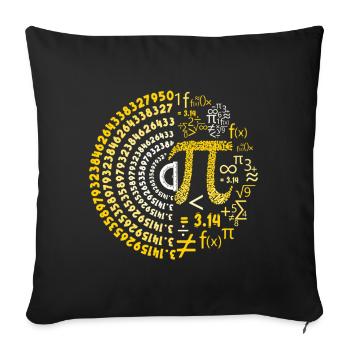 Conception de spirale Pi Day Math Lover - Housse de coussin décorative 45 x 45 cm - noir - Devant