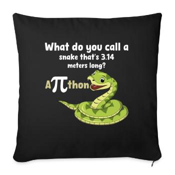 Pi Day Snake Joke Python Humor - Sofa pillowcase 17,3'' x 17,3'' (45 x 45 cm) - black - Front