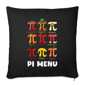 Pi Menü Tag: Entdecke Fruchtige Pi Day Vielfalt - Sofakissenbezug 45 x 45 cm - Schwarz - Vorne