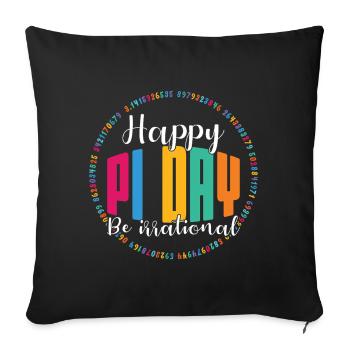 Happy Pi Day Sei Irrational Zahlenspiel - Sofakissenbezug 45 x 45 cm - Schwarz - Vorne