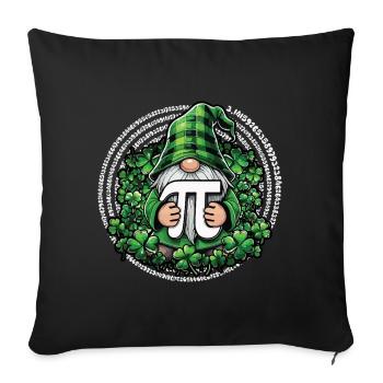 Pi Tag Gnom im Kleeblatt Look - Sofakissenbezug 45 x 45 cm - Schwarz - Vorne