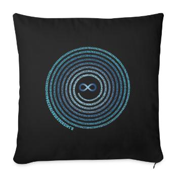 Infinite Pi Day Spiral Motif Numbers - Sofa pillowcase 17,3'' x 17,3'' (45 x 45 cm) - black - Front