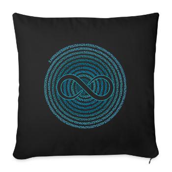 Pi Day Infinity Nombres Cercle Graphique - Housse de coussin décorative 45 x 45 cm - noir - Devant